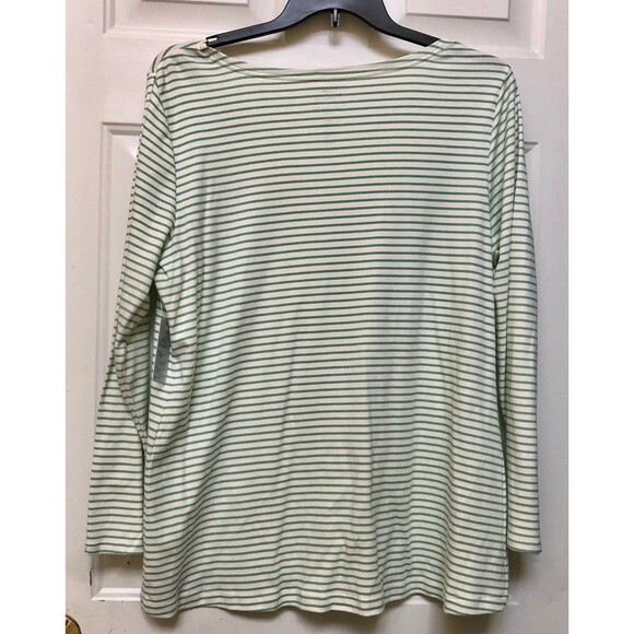 CROFT & BARROW WOMEN'S PLUS 1X 100% COTTON STRIPE TUNIC PULL OVER - Picture 4 of 5